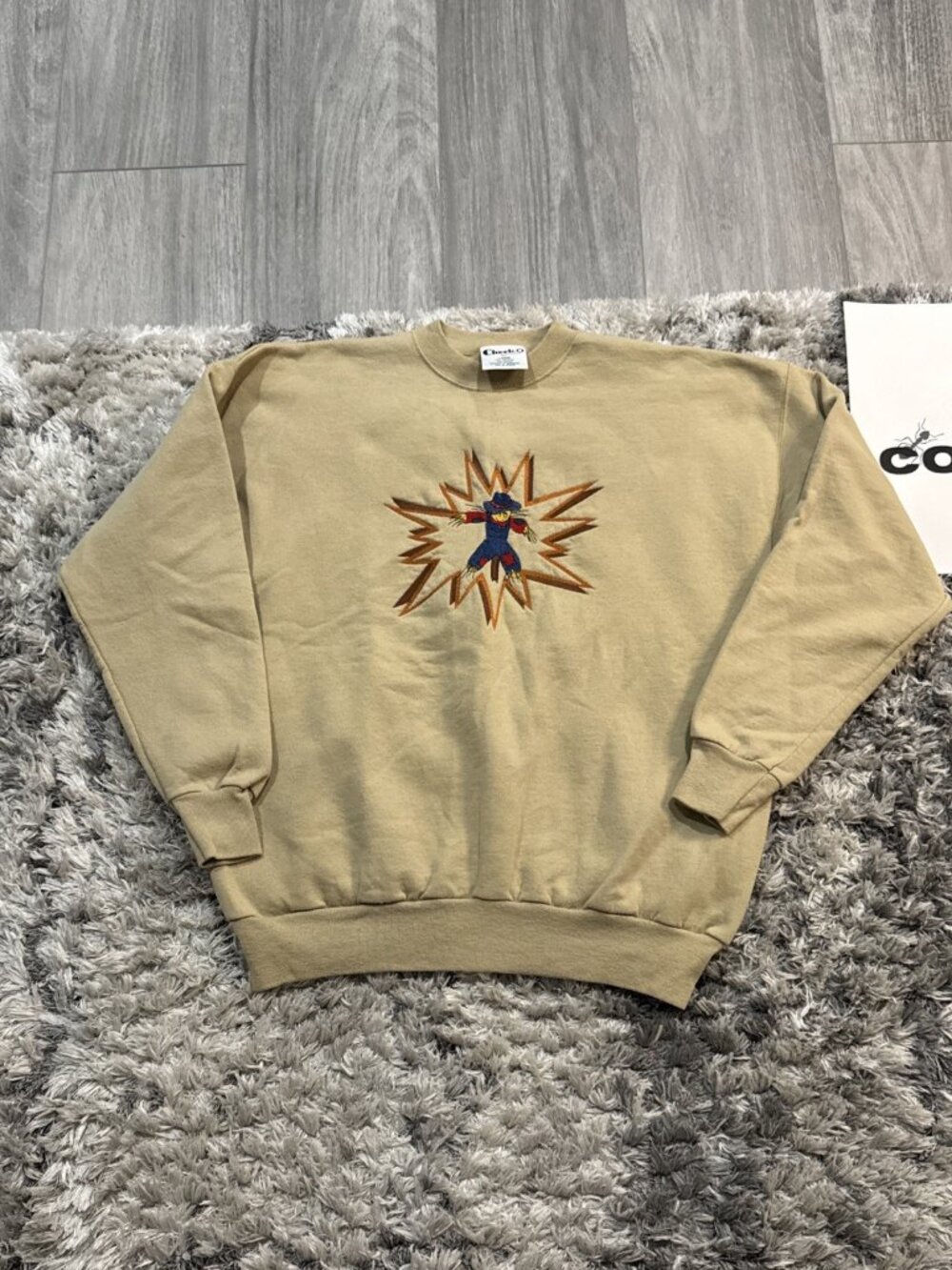 Vintage 90 S Wheat Men Large L Scarecrow Short Sleeve Pullover Sz LARGE